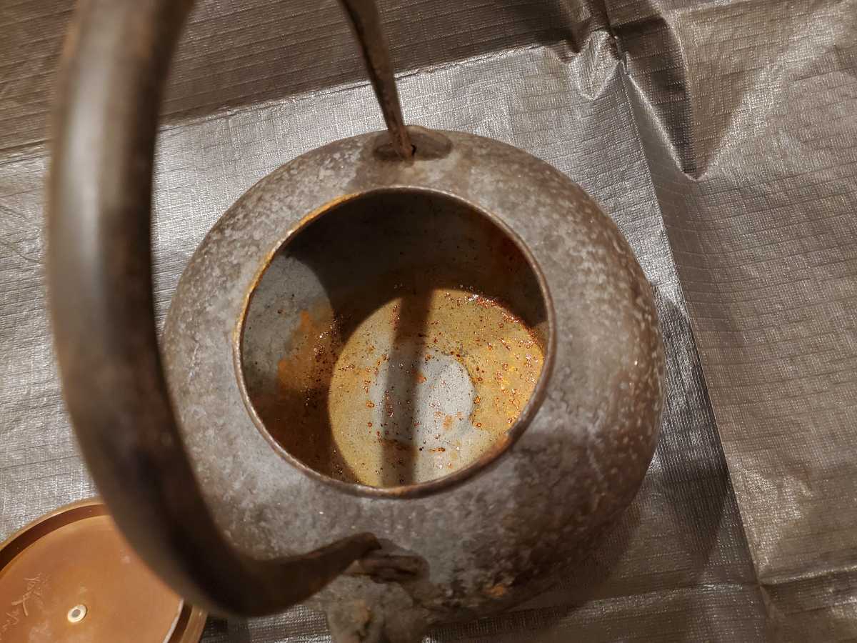 龍文堂 鉄瓶 煎茶道具 福寿 木箱 1458g