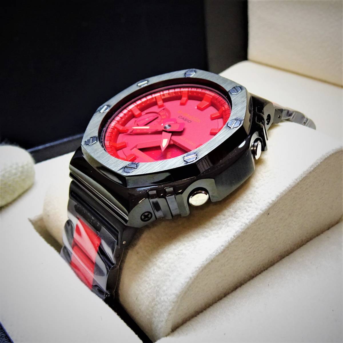 1円〓未使用〓本体付きGA2100専用海外パーツステンレス製ケースベルト 