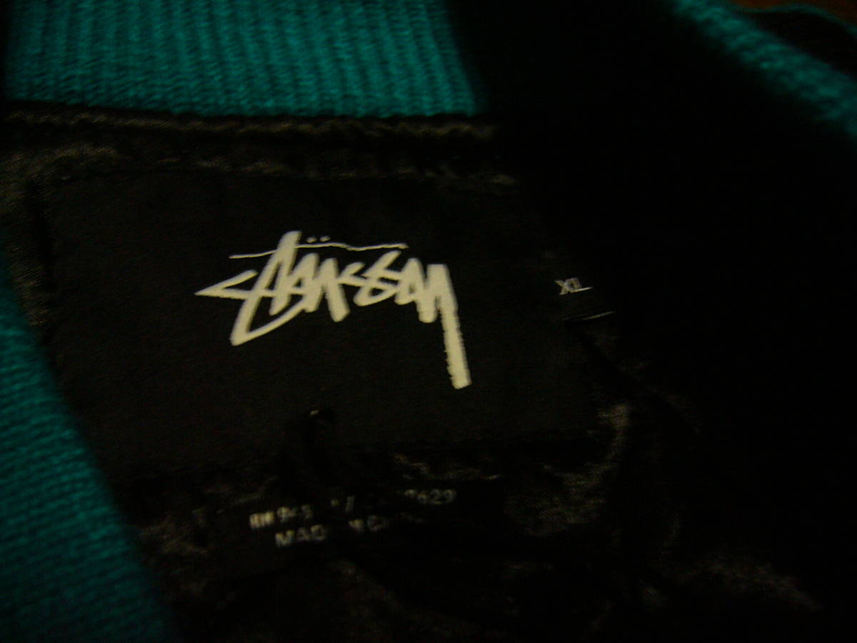 希少【Stussy】スタジャン☆ターコイズ色☆XL☆ビッグエス☆レターマン 