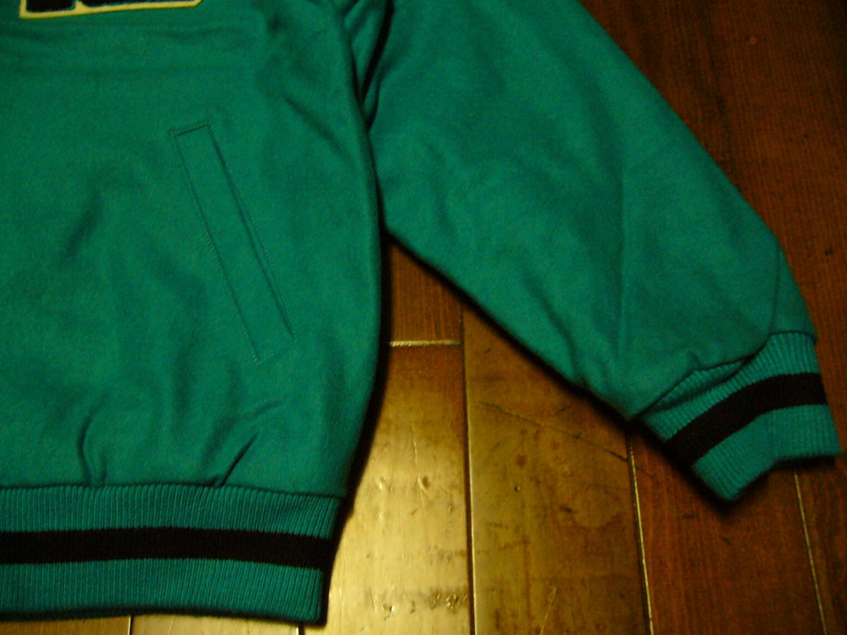 希少【Stussy】スタジャン☆ターコイズ色☆XL☆ビッグエス☆レターマン