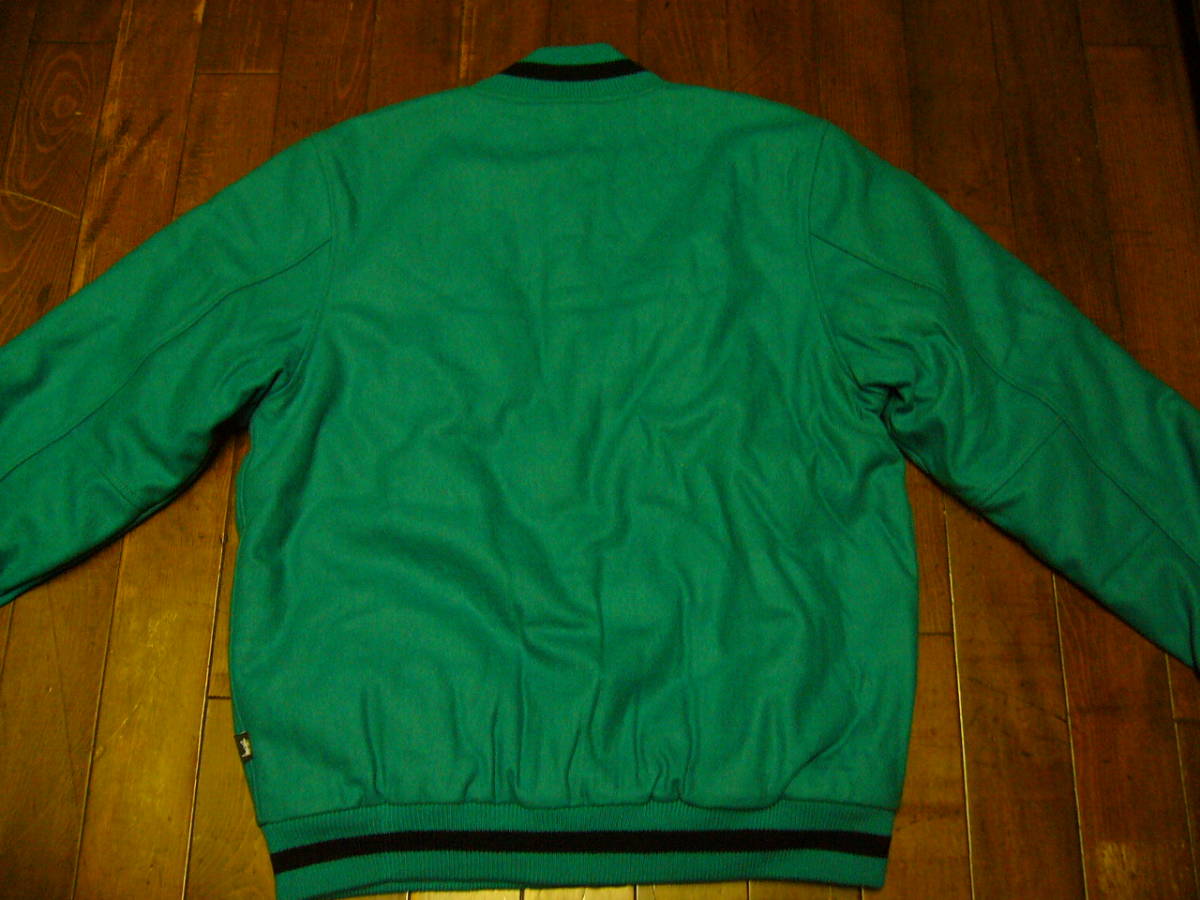 希少【Stussy】スタジャン☆ターコイズ色☆XL☆ビッグエス☆レターマン