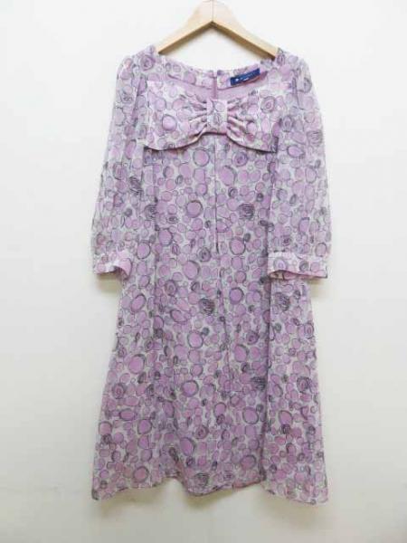 エムズグレイシー M'S GRACY 7分袖 シフォンワンピース 38 新品M'S