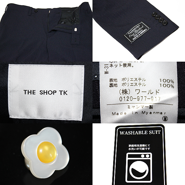 新品タケオキクチ THE SHOP TK ウォッシャブル【背抜き仕立て】トナールストライプ柄 2ピース セットアップ スーツ 濃紺 M■TAKEO KIKUCHI SHOP TK タケオキクチ 人気&frasl;XL相当TAKEO 全国無料 キングサイズ