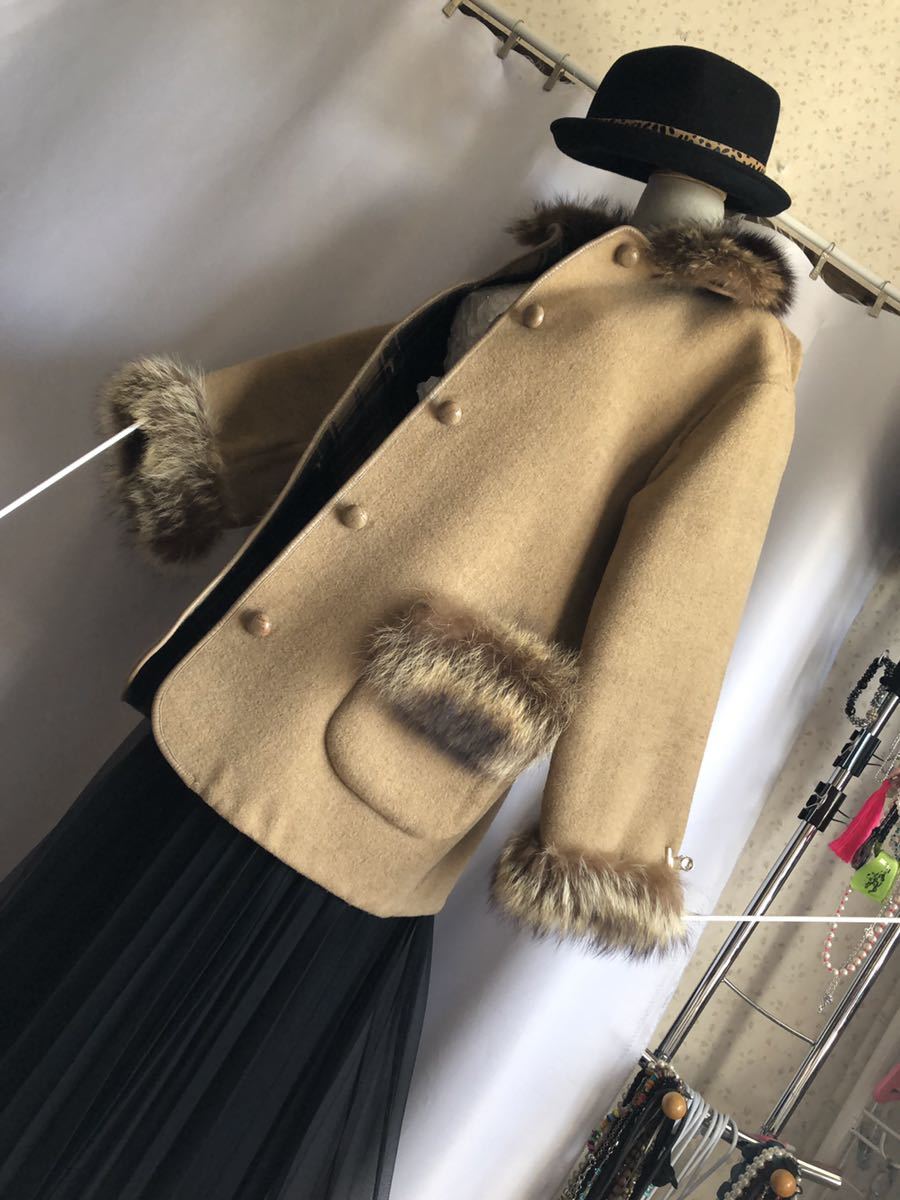 Mademoiselle NONNON マドモアゼルノンノン ファー付き バスケット