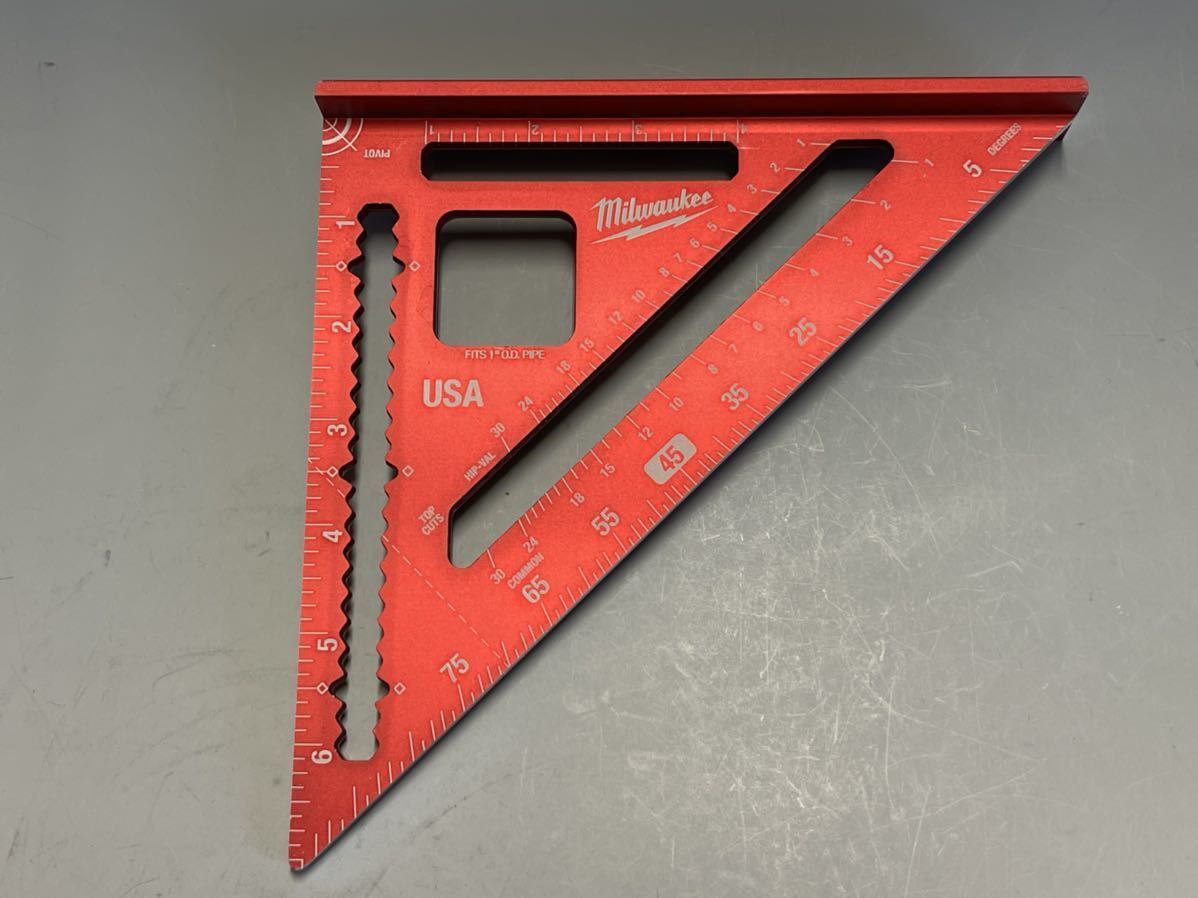 全国無料，新作登場 アメリカ Milwaukee ミルウォーキー 180mm アルミ 三角定規 RAFTER SQUARE 三角 角度 スコヤ ミリ サイズ 工具 木工 大工 建築 造作 便利(測量、角度計)｜売買されたオークション情報、yahooの商品情報 測量、角度計
