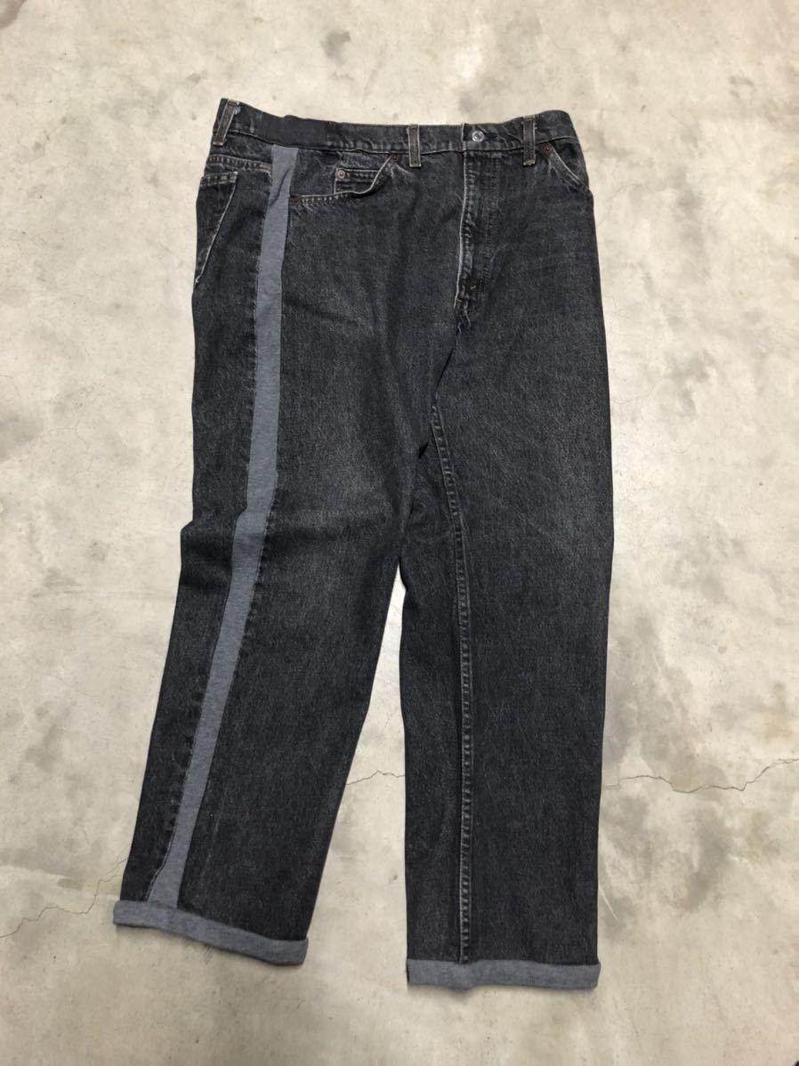 THE FABRIC ONE SHOW リメイク ブラック デニム × スウェット Levi