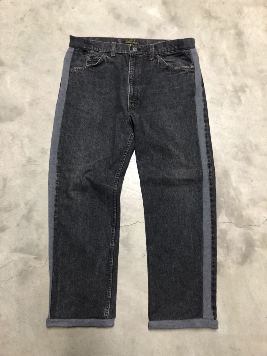 THE FABRIC ONE SHOW リメイク ブラック デニム × スウェット Levi