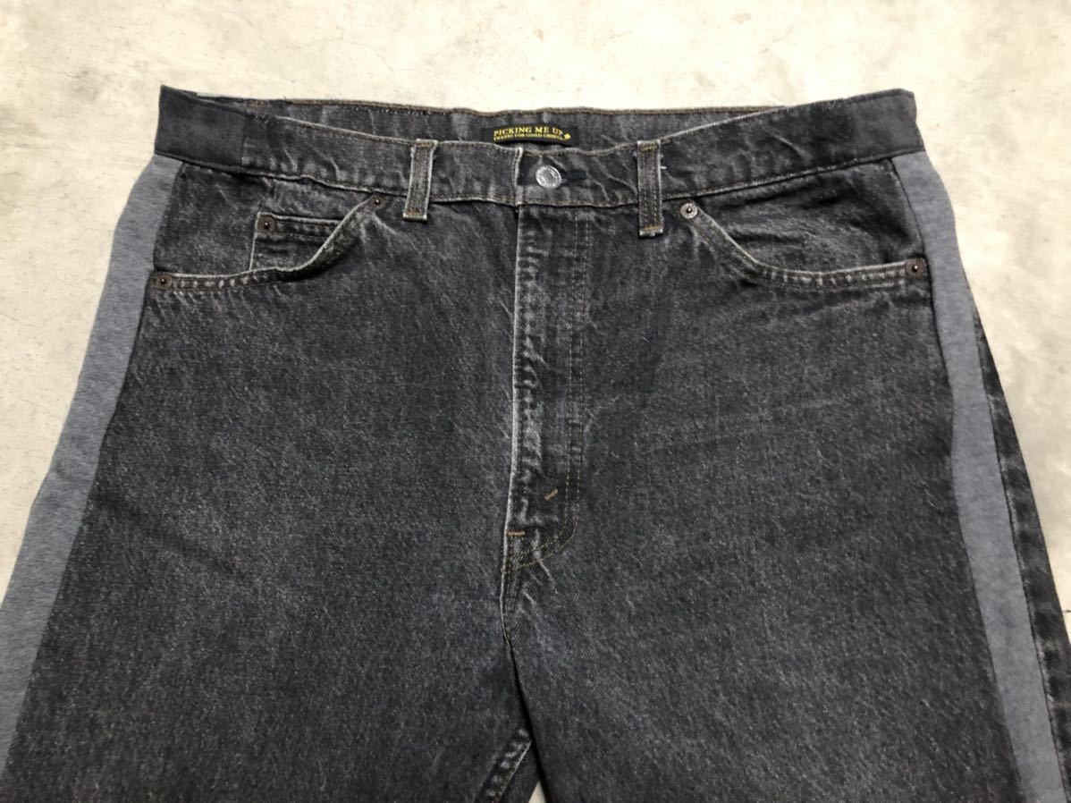 THE FABRIC ONE SHOW リメイク ブラック デニム × スウェット Levi