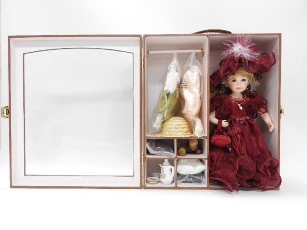 1427/○+ビスクドールセット 高さ31ｃｍ 陶器人形 西洋人形