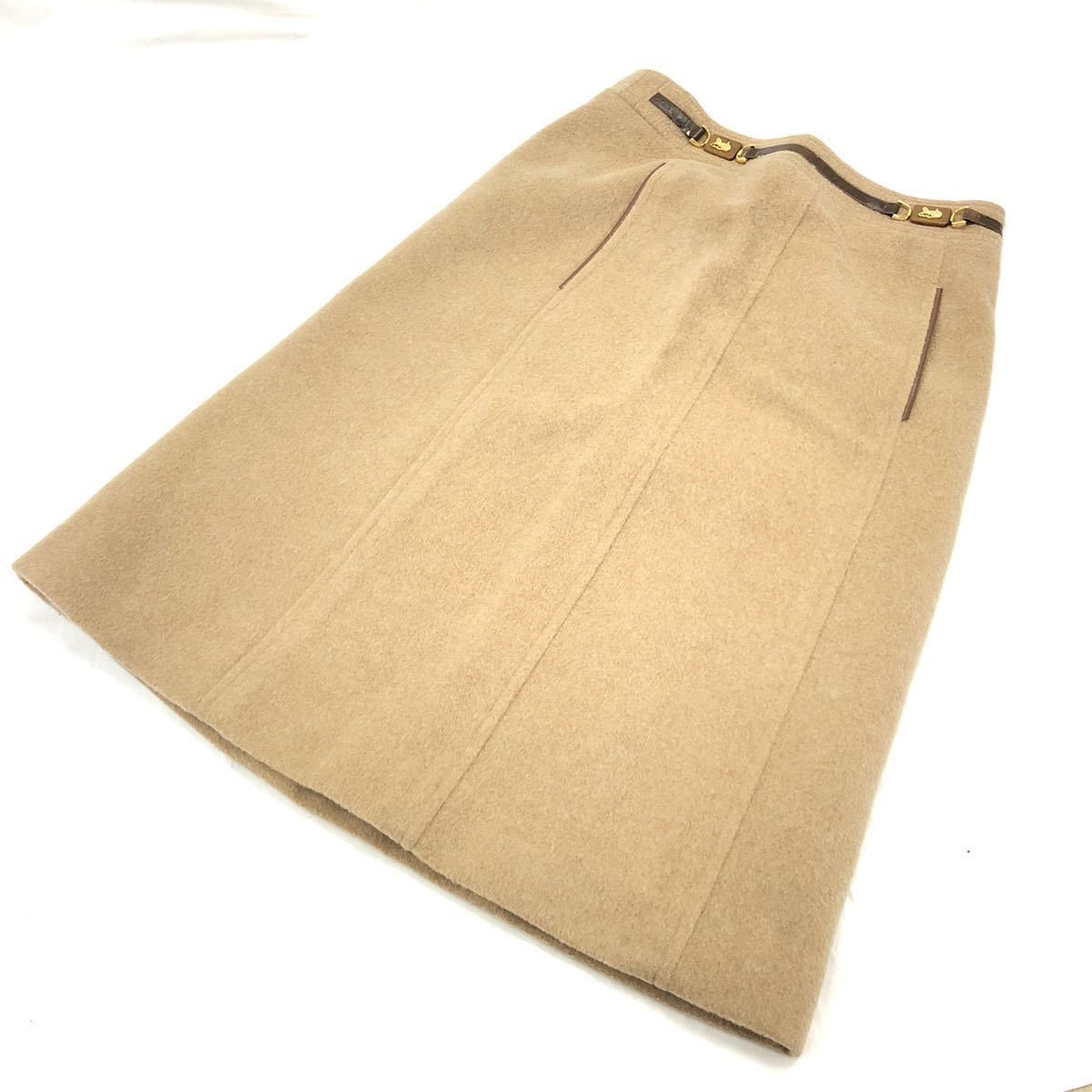 FN5331J 1000円スタート CELINE セリーヌ スカート タイト キャメル  