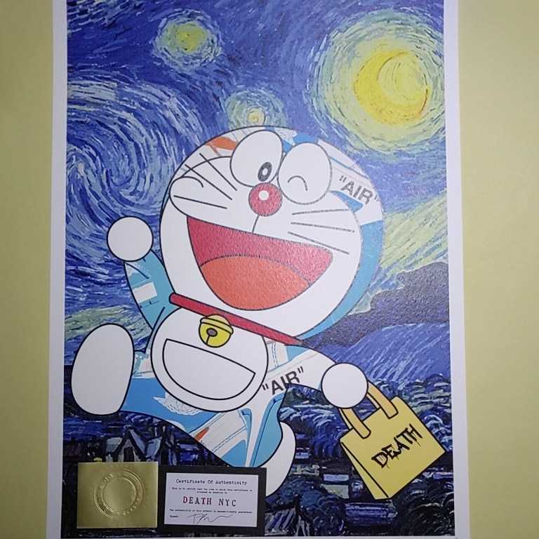 DEATH NYC 世界限定100枚 アートポスター ドラエもん GOGH ゴッホ 月夜