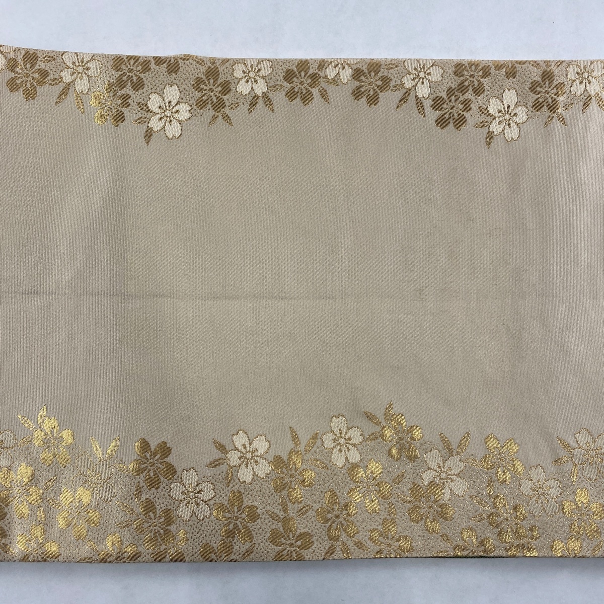 美品 袋帯 六通 秀品 箔 金糸 正絹 名品 金色 金銀糸 正絹｜中古・古着 華文 よもぎ色 中古 梅 店