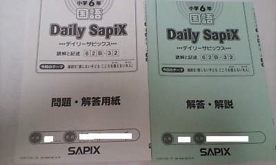 サピックス SAPIX＊デイリー サピックス＊6年 小6＊国語 B
