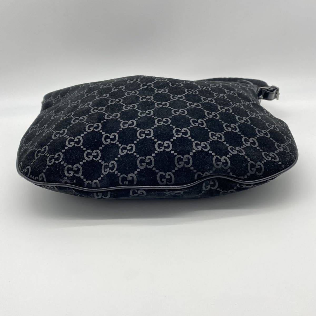 1円スタート】 GUCCI ワンショルダー ハンドバッグ GG柄 スエード 
