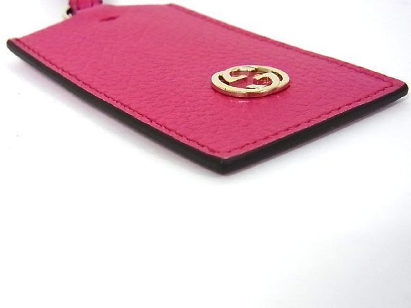 新品 GUCCI グッチ インターロッキング ネームタグ プレート ピンク