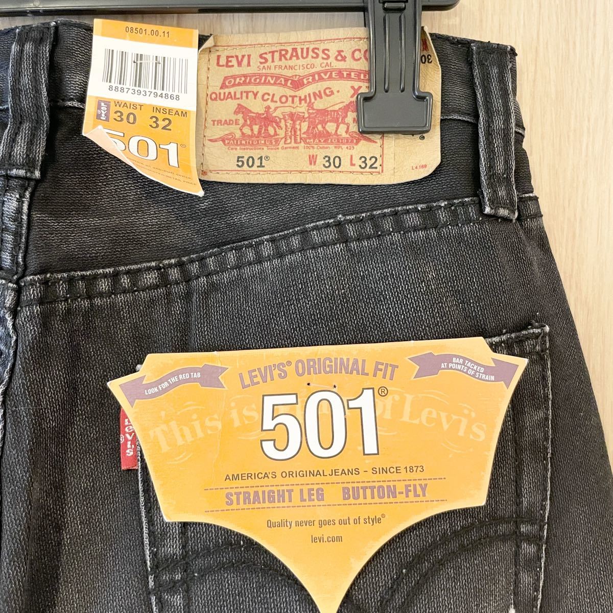 パンツ VETEMENTS デニム Levi's 501ヴェトモン 30 黒 ロゴ