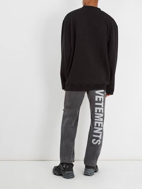 パンツ VETEMENTS デニム Levi's 501ヴェトモン 30 黒 ロゴ