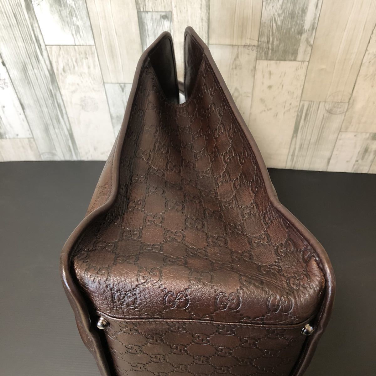 使用わずか】GUCCI◇グッチ◇ビジネスバッグ◇ダークブラウン◇GG