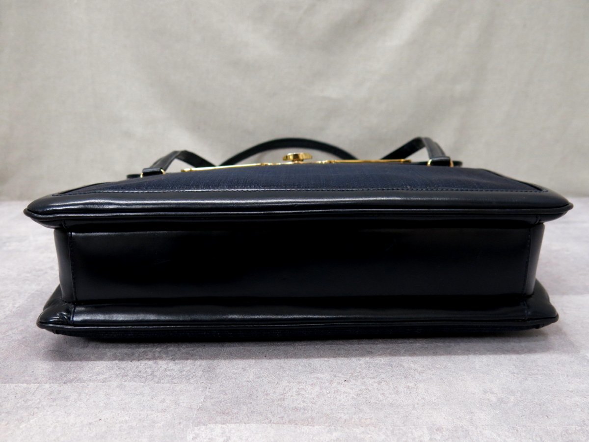 ●超美品●COMTESSE コンテス● ホースヘアー 馬毛●ハンド バッグ●ネイビー 紺●肩掛け 腕掛け●B5 収納 OK●書類 かばん●Js23433