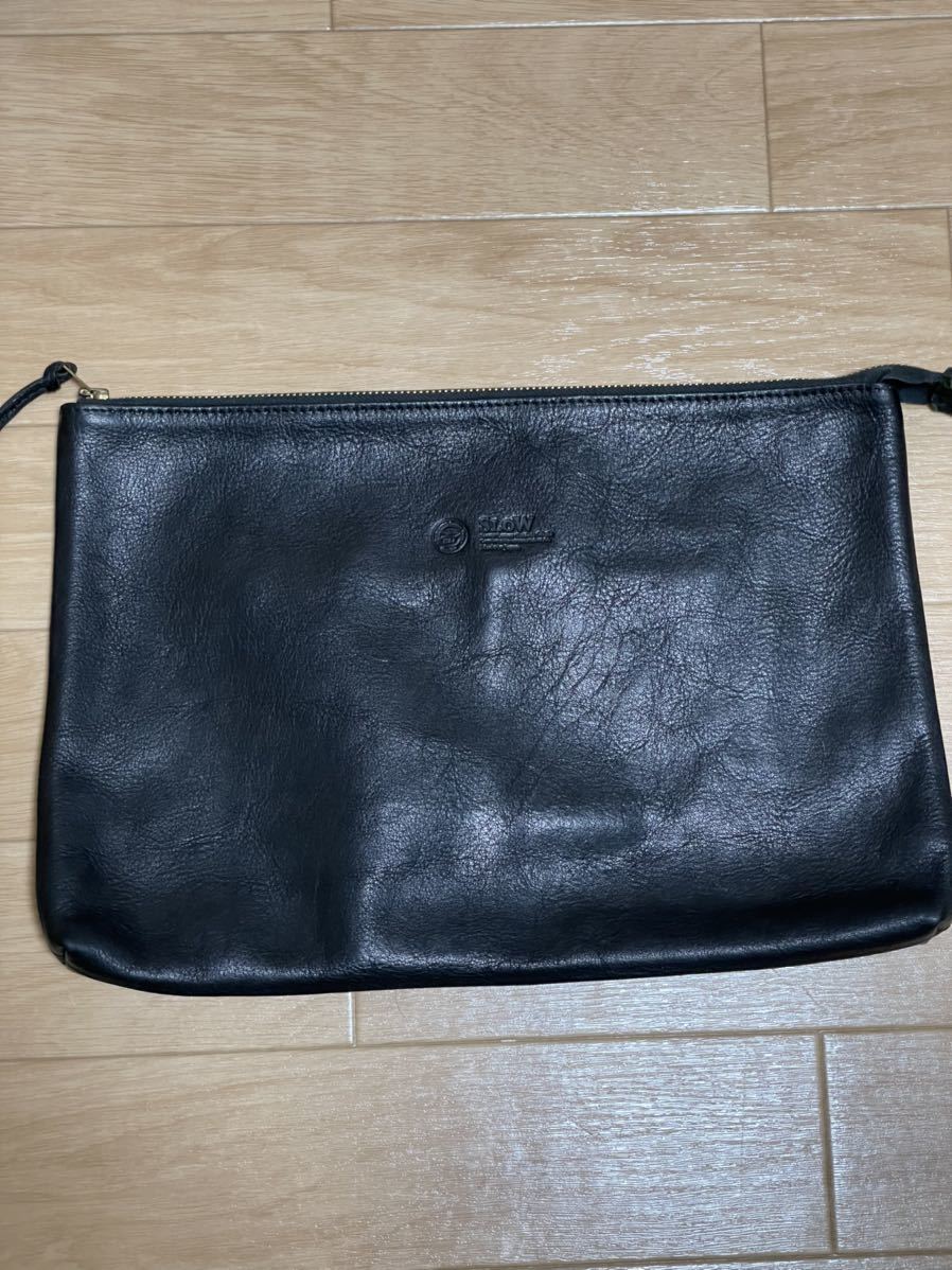 栃木レザー スロウ ブラック クラッチバッグ SLOW A4対応 美品SLOW 