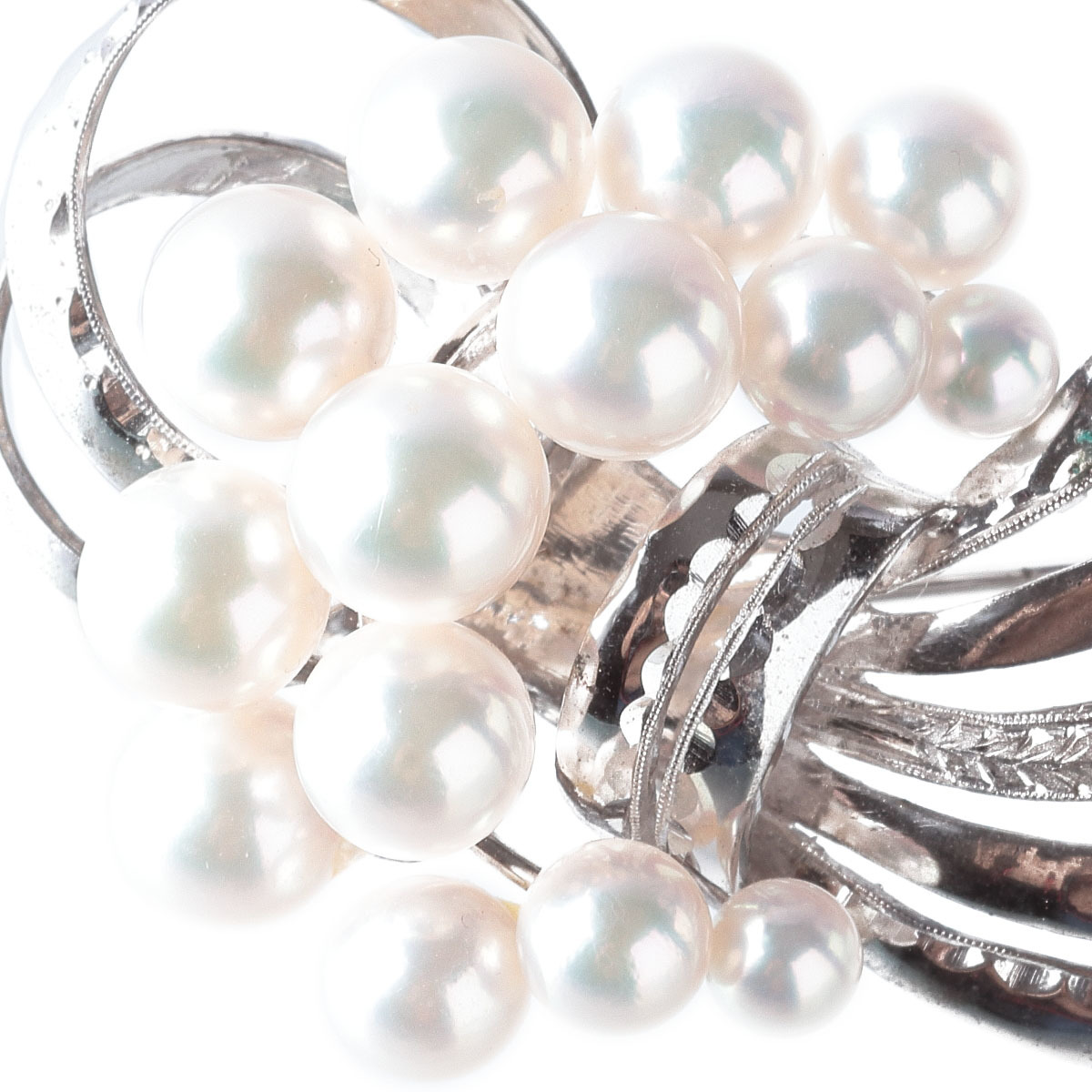 タサキ パール ブローチ シルバー アコヤパール4.5mm～7.4mm 13.6g 箱
