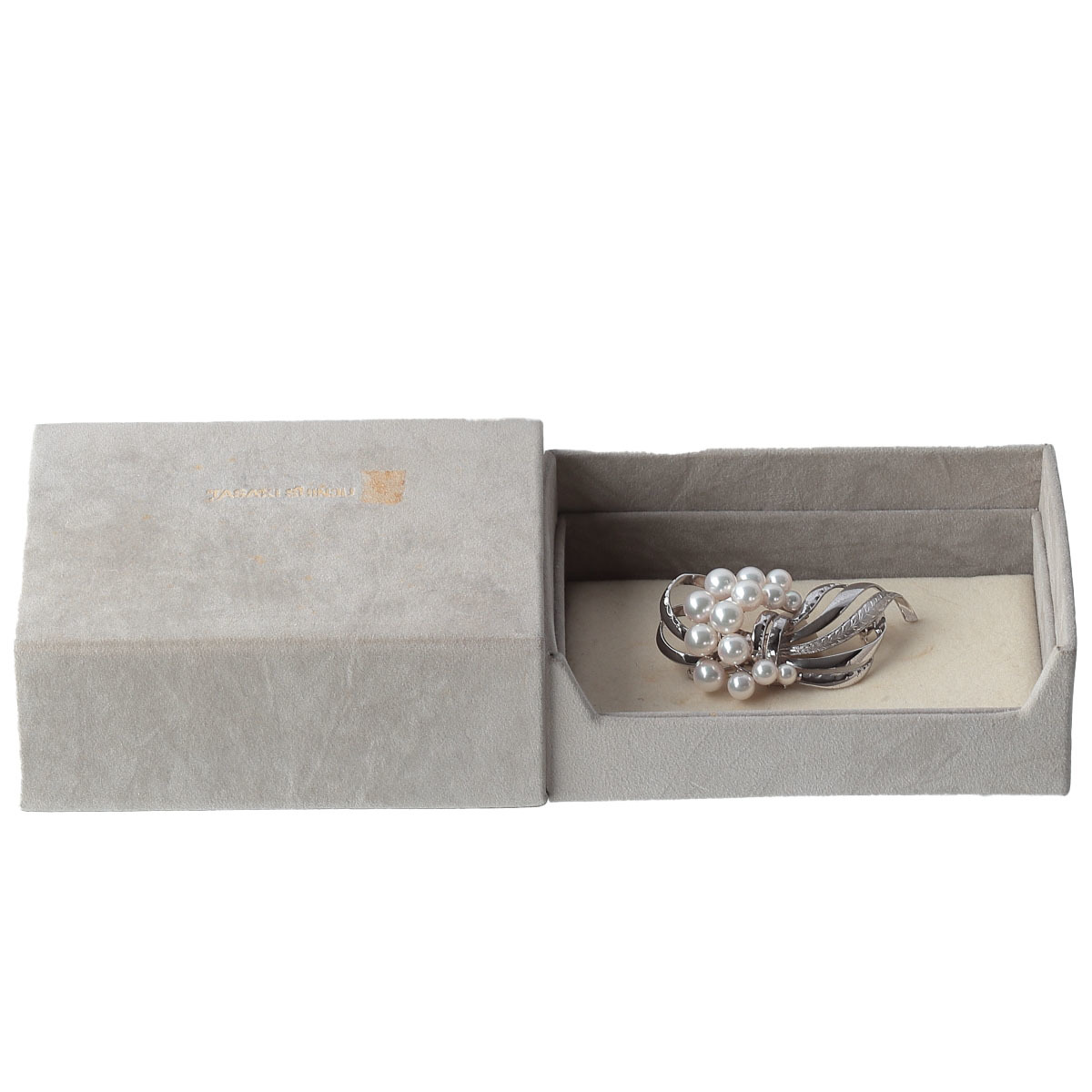 タサキ パール ブローチ シルバー アコヤパール4.5mm～7.4mm 13.6g 箱