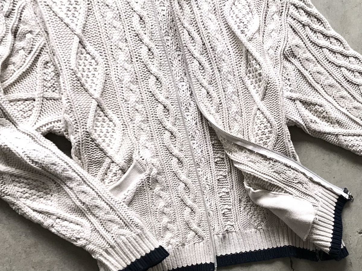 初期 90s GOODENOUGH ケーブル編み コットンニット フーデッド  