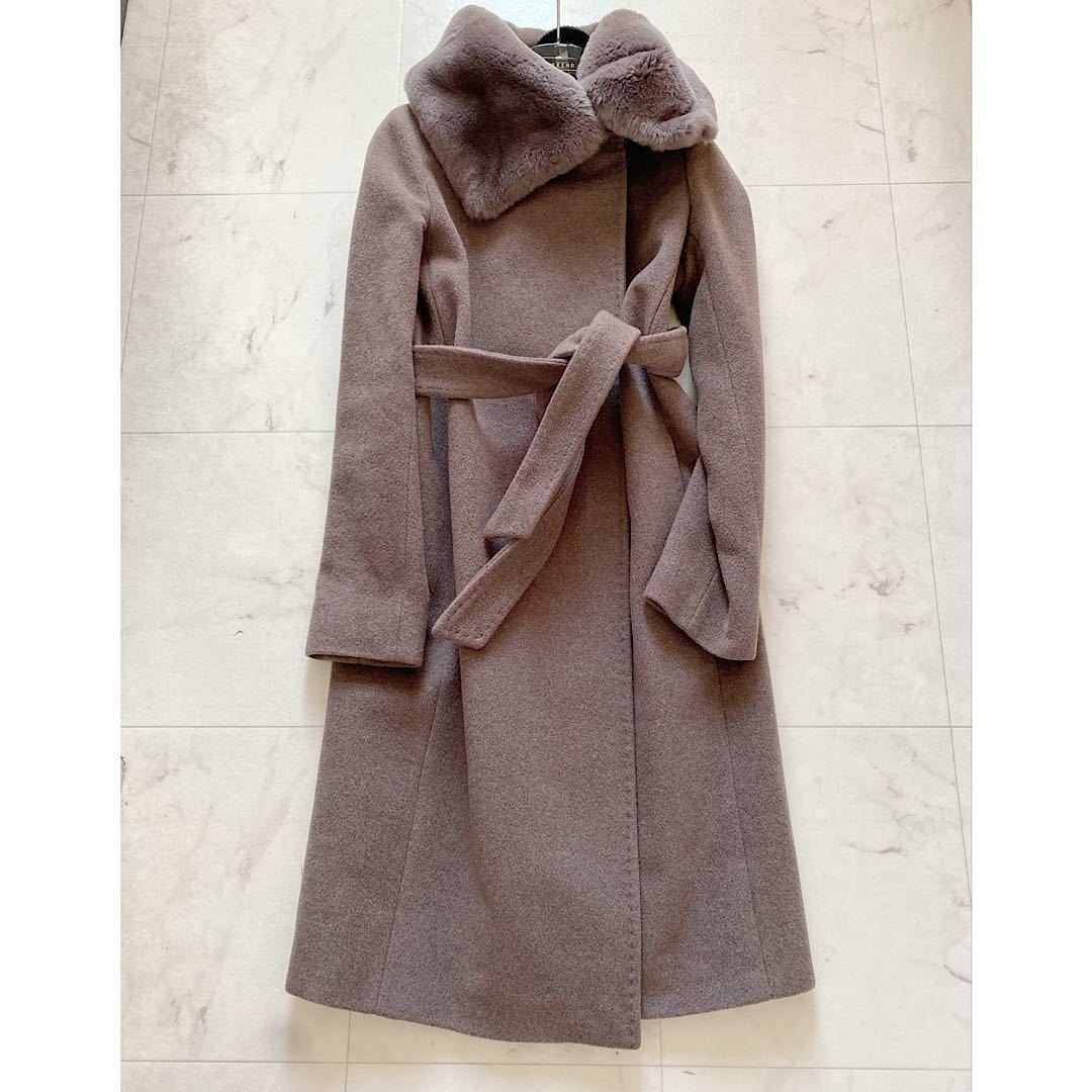  マックスマーラ MaxMara ロングコート 白タグ ラパン ファー ベルテッドコート カシミア ベルト付き ガウンコート ウール(コート)｜売買されたオークション情報、yahooの商品情報をアーカイブ コート