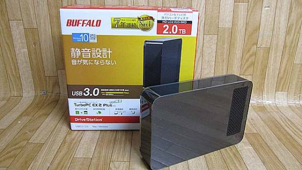 美品 バッファロー 外付けHDD 2TB HD-LC2.0U3-BKD (170)