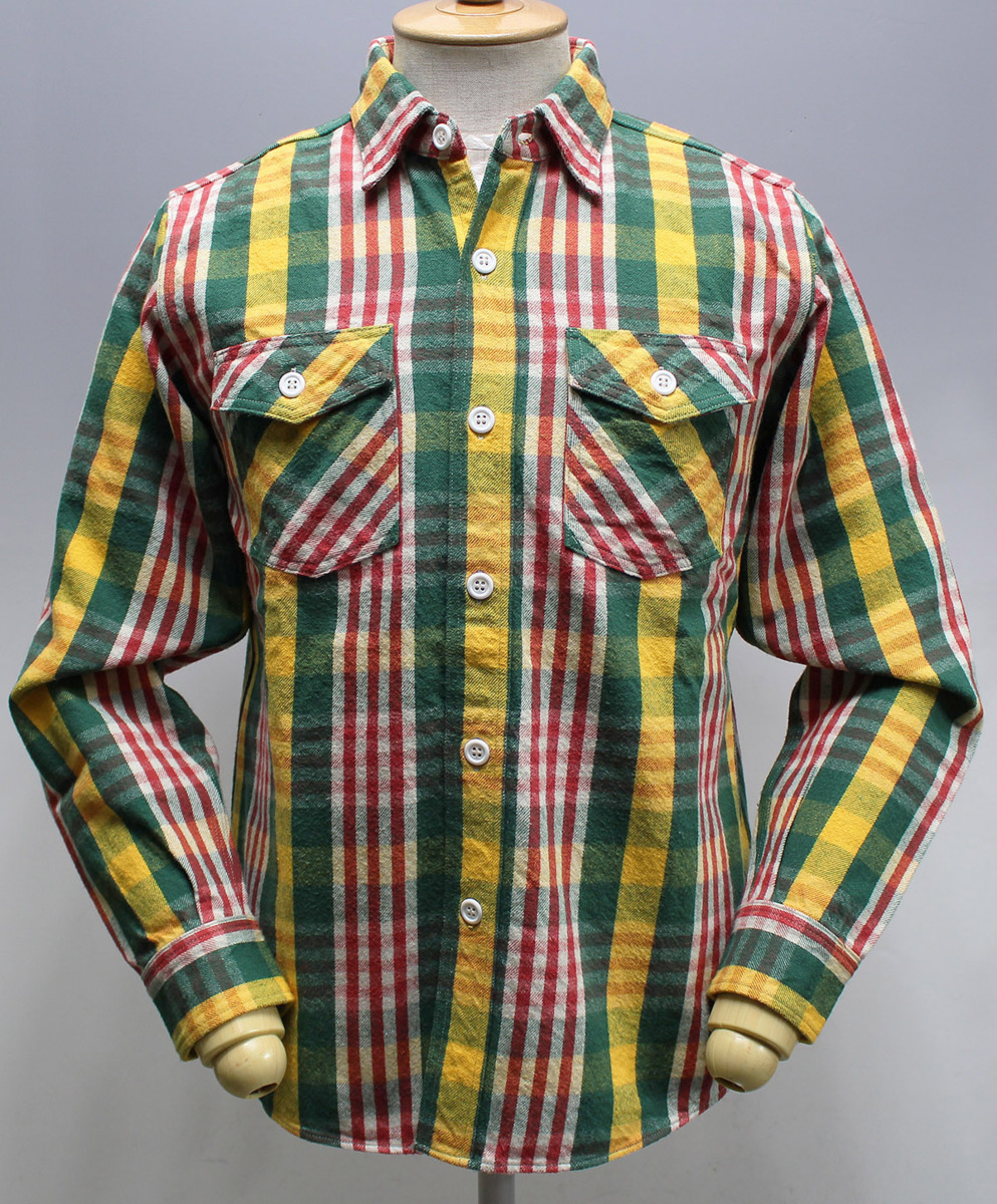 COPPER KING カッパーキング Lot CK1007 FLANNEL SHIRTS / フランネルシャツ B柄 未使用品 グリーン size 36(S) / ウエアハウス