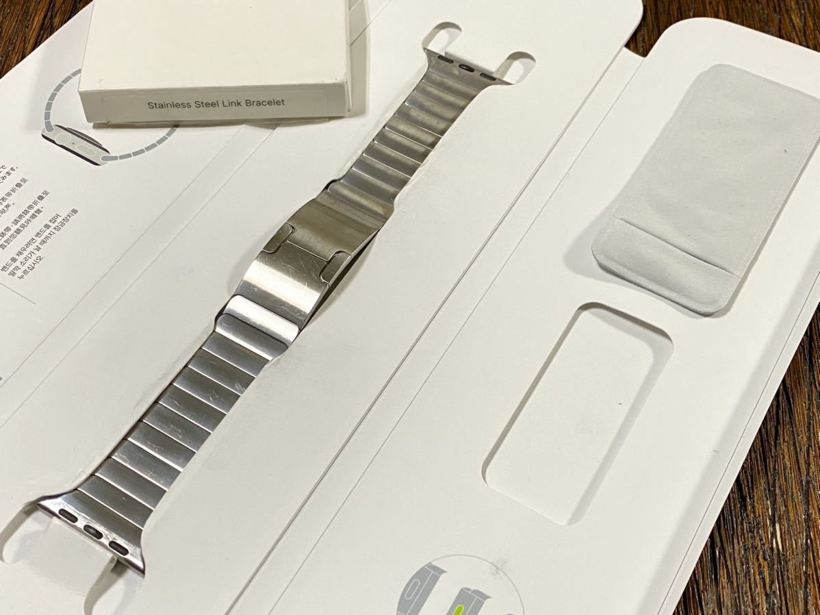 ★ 即決 送料無料 ★ Apple watch 正規品 316L シルバー ステンレススチール リンクブレスレット 38mm アップルウォッチ純正品 Applewatch Apple アップルウォッチ watch ベルト 価格が安い レザーリンク