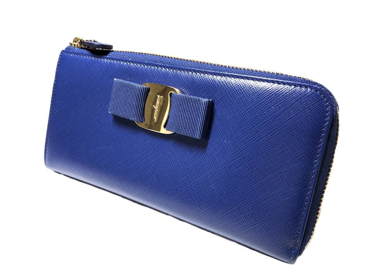Salvatore Ferragamo フェラガモ ヴァラ リボン長財布 L字ファスナー長 