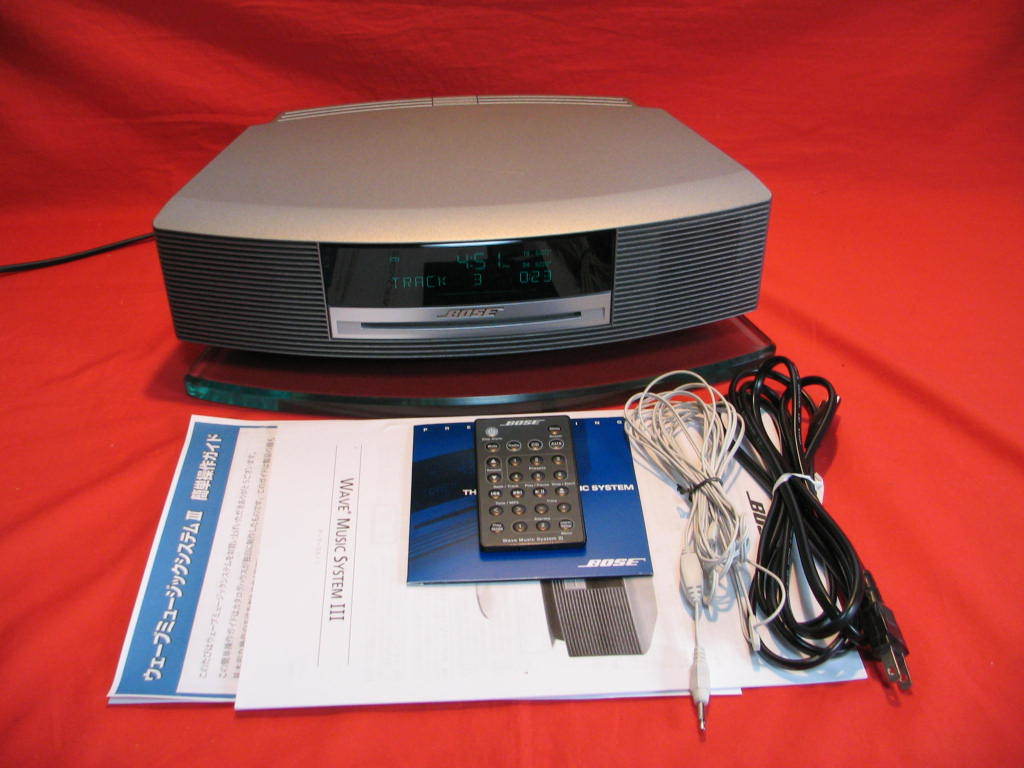 Bose Wave Music System III 本体とリモコンとクリア台 BOSE Wave Music System Ⅲ.正常動作品.取説.リモコンその他付き.保証