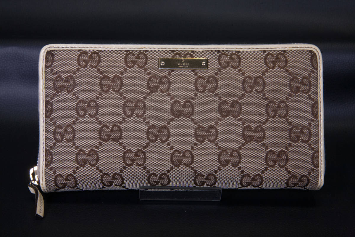 グッチ GUCCI ラウンドファスナー長財布 GGキャンバス 112724