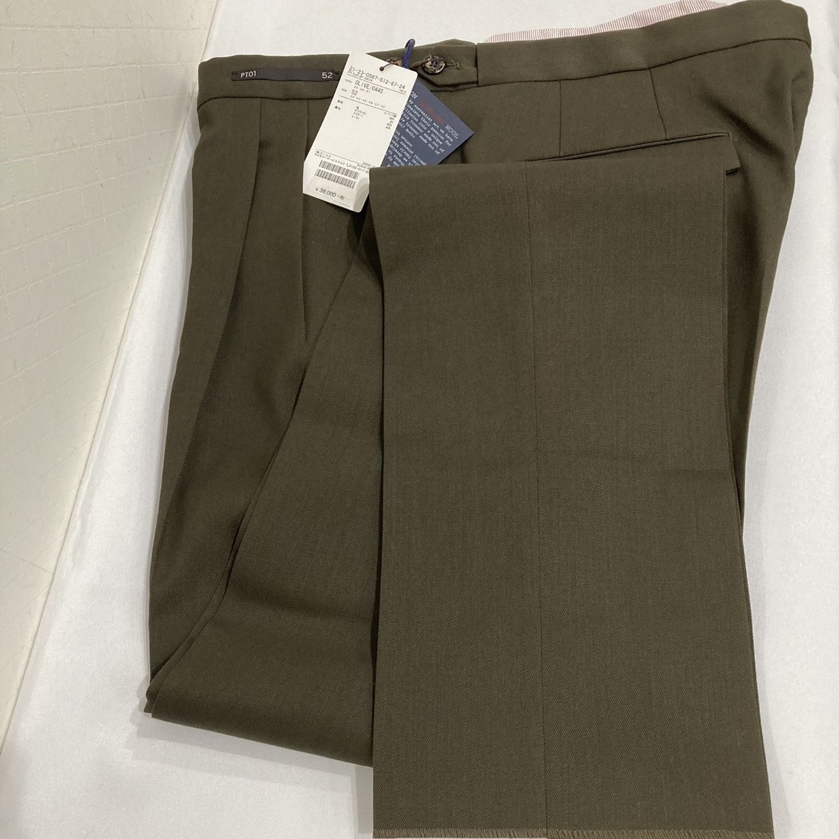 BEAMS F スラックス ウール EXCLUSIVE FABRIC パンツ 1プリーツ フレスコ メンズ サイドアジャスター グレー 2プリーツ スラックス（パンツ BEAMSPT01 作業着