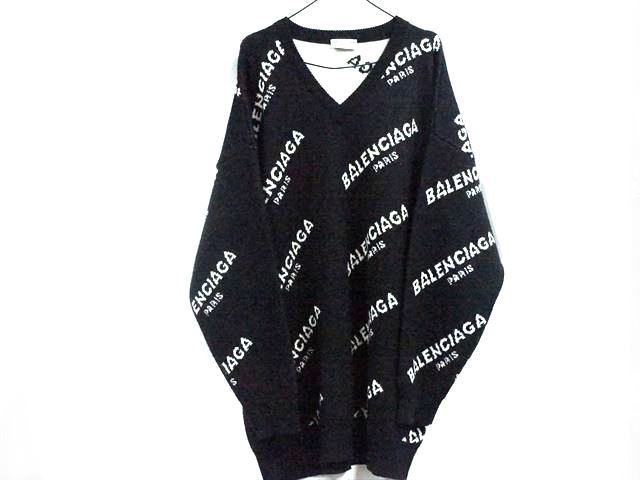 ニット BALENCIAGA バレンシアガ | ネイビー メンズ セーター ホワイト 