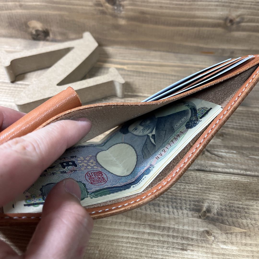 ハーフウォレット 二つ折り財布 栃木レザー サドルレザー ブラウン