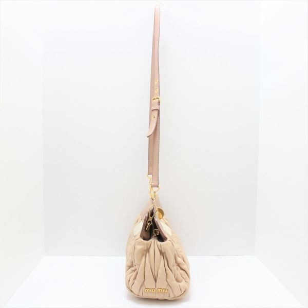 ミュウミュウ ショルダーバッグ ギャザーバッグ ピンクベージュ