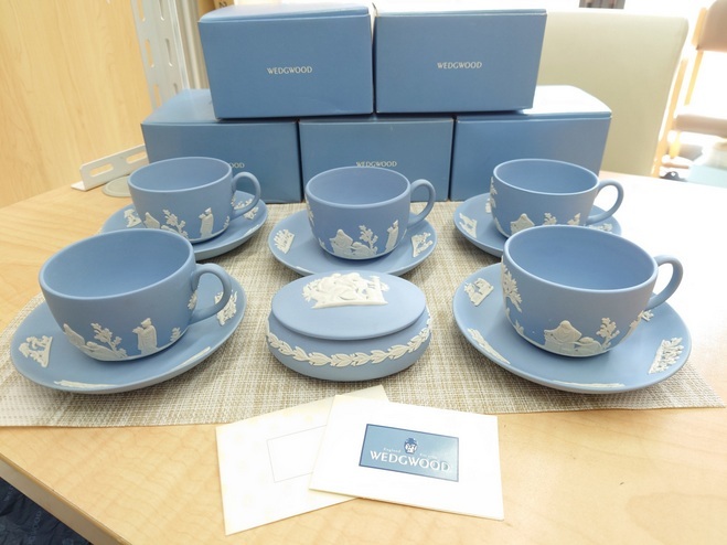 ☆WEDGWOOD ウェッジウッド☆ジャスパー/カップ&ソーサー 5客/小物入れ 