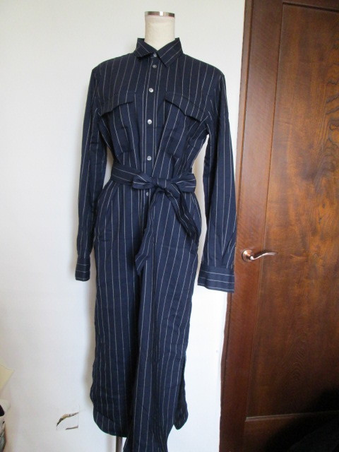 美品*ラルフローレン*6*ストライプ柄*ロング丈*シャツワンピース