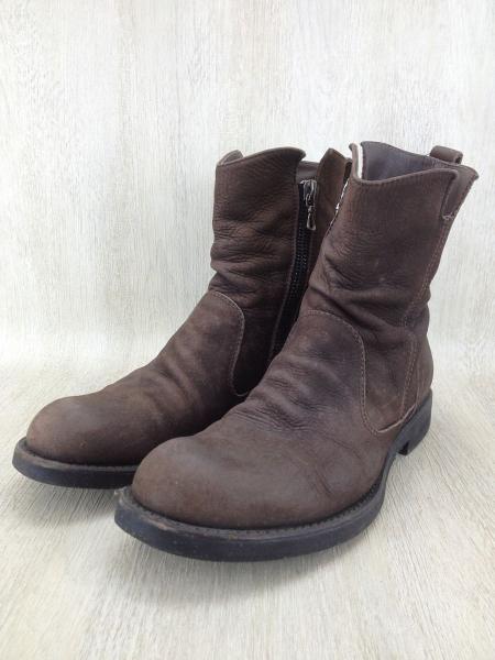 MR.OLIVE◇サイドZIPブーツ/-/BRW/レザー/使用感有 ファッション