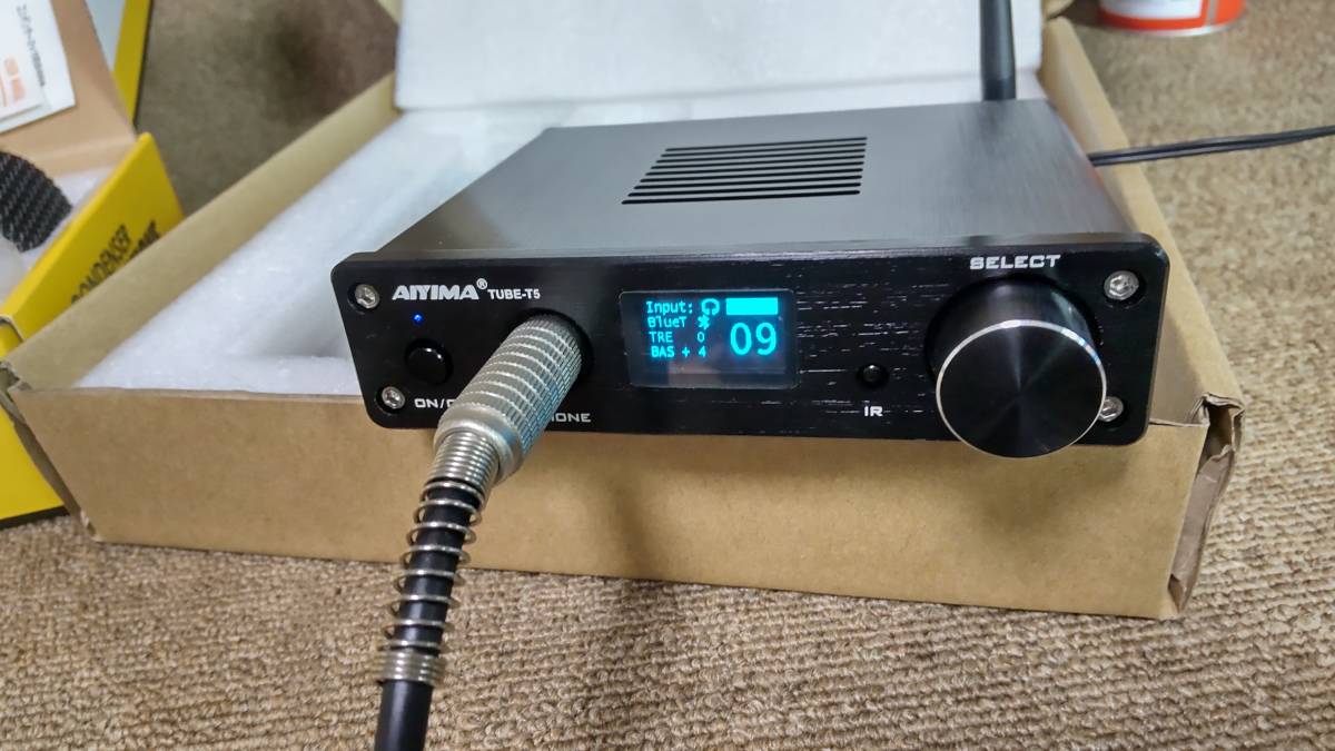 AIYIMA TUBE-T5 Bluetooth　 真空管6K4内蔵USBプリアンプ　　＋　トヨバンク　USBマイク　　BM-858　 AIYIMA Amplifier T5 気軽にポン置き出来る真空管ハイブリッドアンプ OPENBOX プリアンプ
