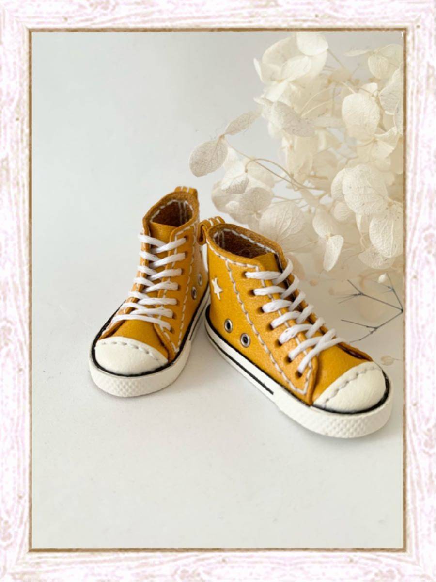HOT，高品質 Blythe outfit ネオブライス ピュアニーモS ハイカットスニーカー 山吹 ハンドメイド ブーツ レザー ミニチュア ドール(服、靴)｜売買されたオークション情報、yahooの商品情報をアーカイブ公開 服、靴