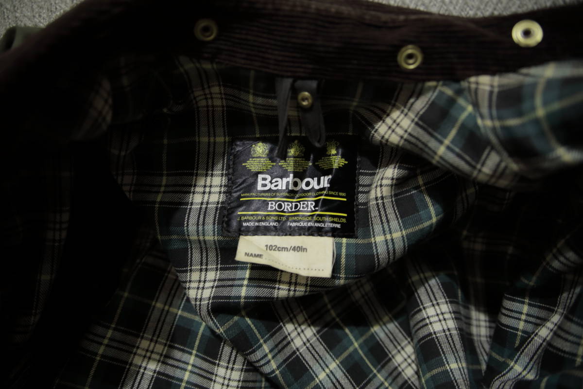 0 Barbour ボーダー バブアー 公式通販 セージ borderボーダー L グリーン 公式 ページ 新品Barbour Border Size リプ オイルドジャケット&frasl;40サイズ