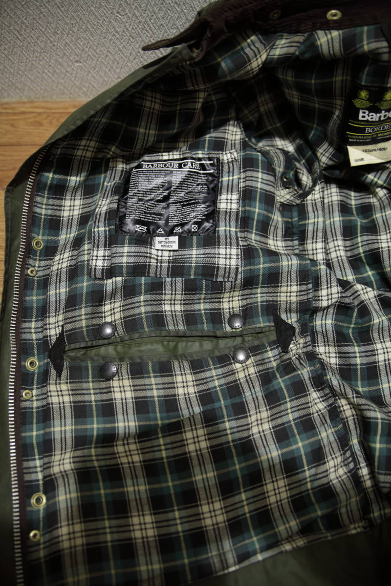 0 Barbour ボーダー バブアー 公式通販 セージ borderボーダー L グリーン 公式 ページ 新品Barbour Border Size リプ オイルドジャケット&frasl;40サイズ