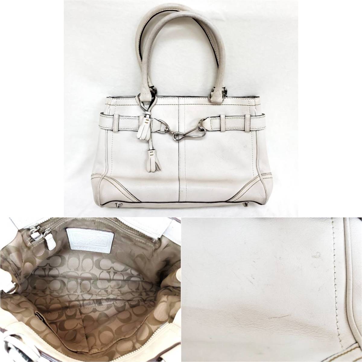 COACH シグネチャー コーチ キャンバス (コーチ) レザー 三つ折り財布 