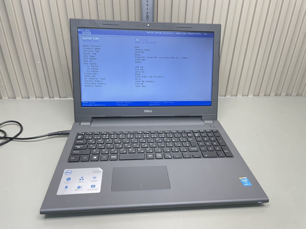DELL Vostro15 3000 series i3-4005U /4GB HDDなし ジャンク