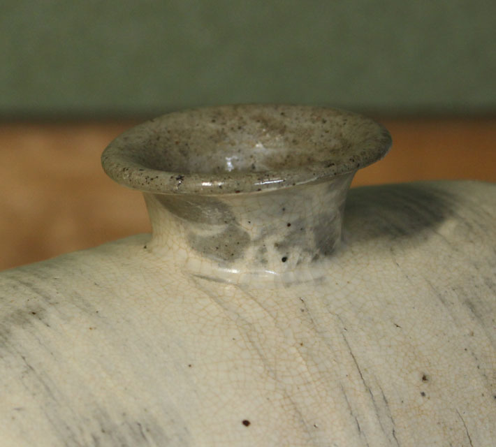 李朝 扁壺 時代物 俵壺 鉄絵 鶏龍山 白磁 :: ichian 高麗 朝鮮美術 「