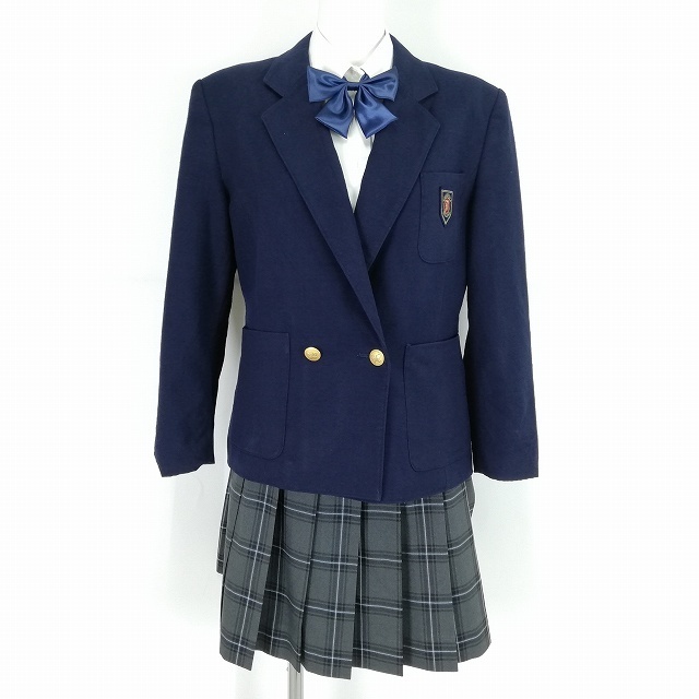 1円 ブレザー チェックスカート リボン 等 上下4点セット 冬物 長袖 女子 学生服 神奈川鵠沼女子高校 紺 制服 ランクc Na5500 学生服 売買されたオークション情報 Yahooの商品情報をアーカイブ公開 オークファン Aucfan Com