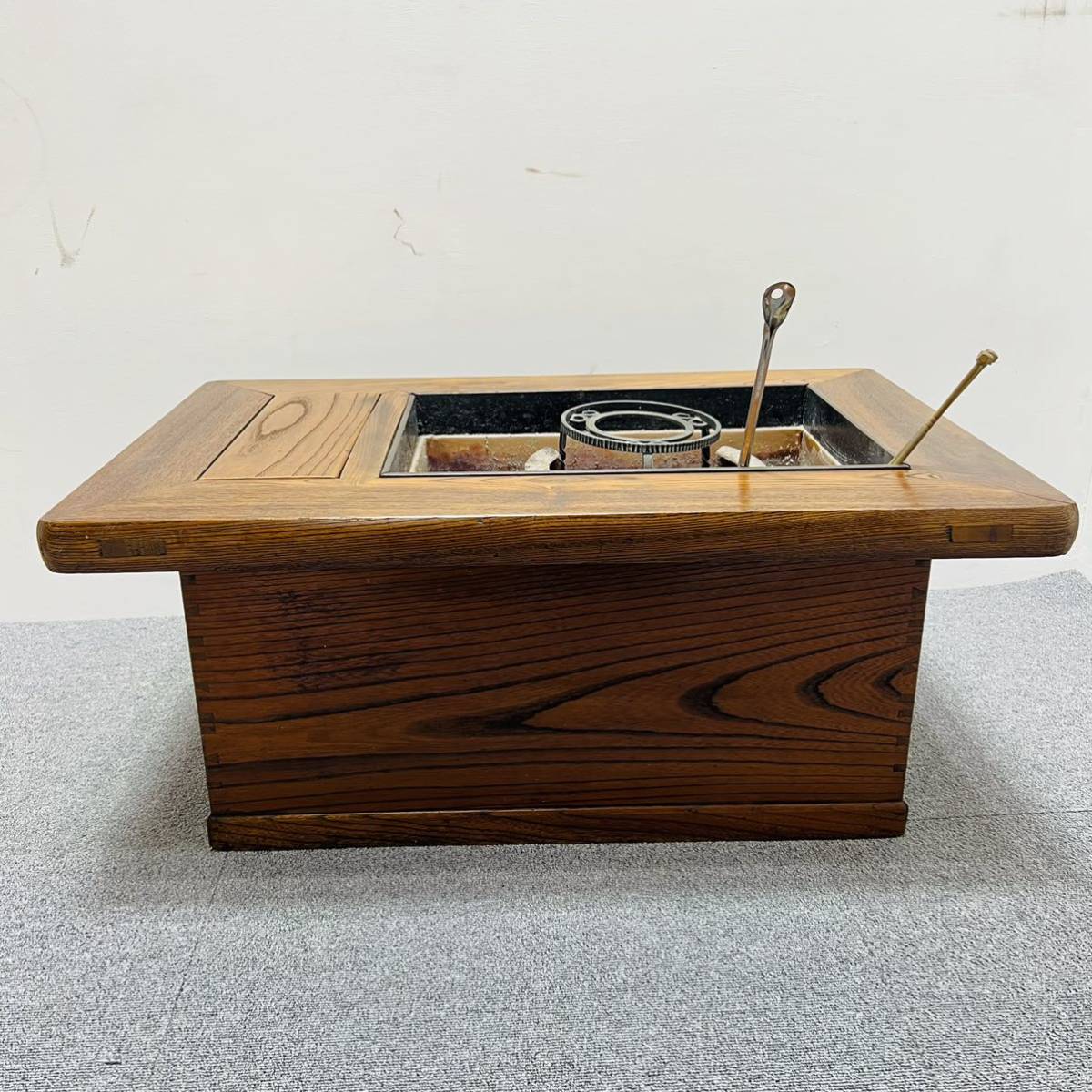 220121-47】蓋付き！五徳 火箸 すぐに始めれる 関西 囲炉裏 火鉢 古民具